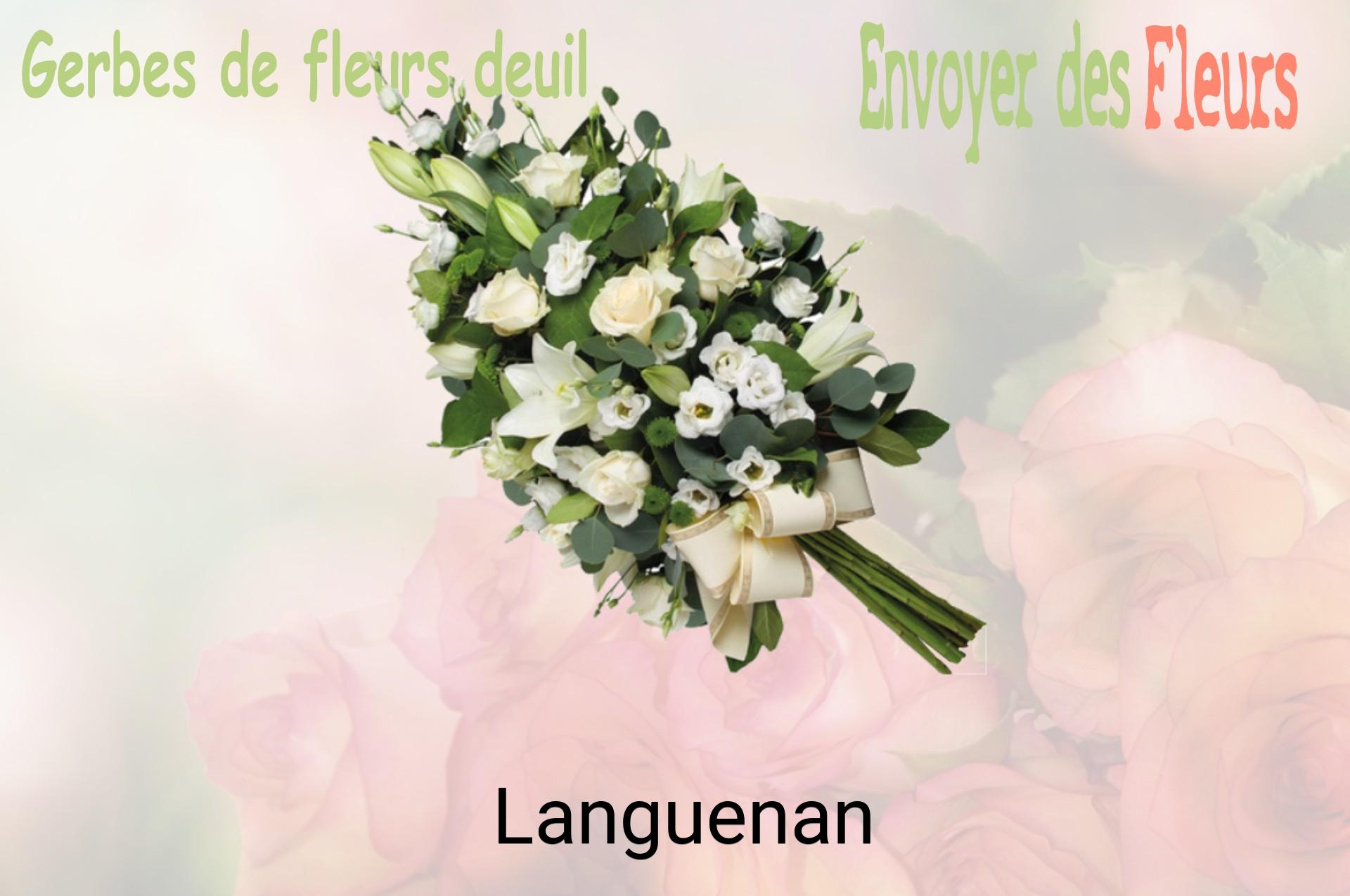 Gerbe de fleurs de deuil livrée à Languenan
